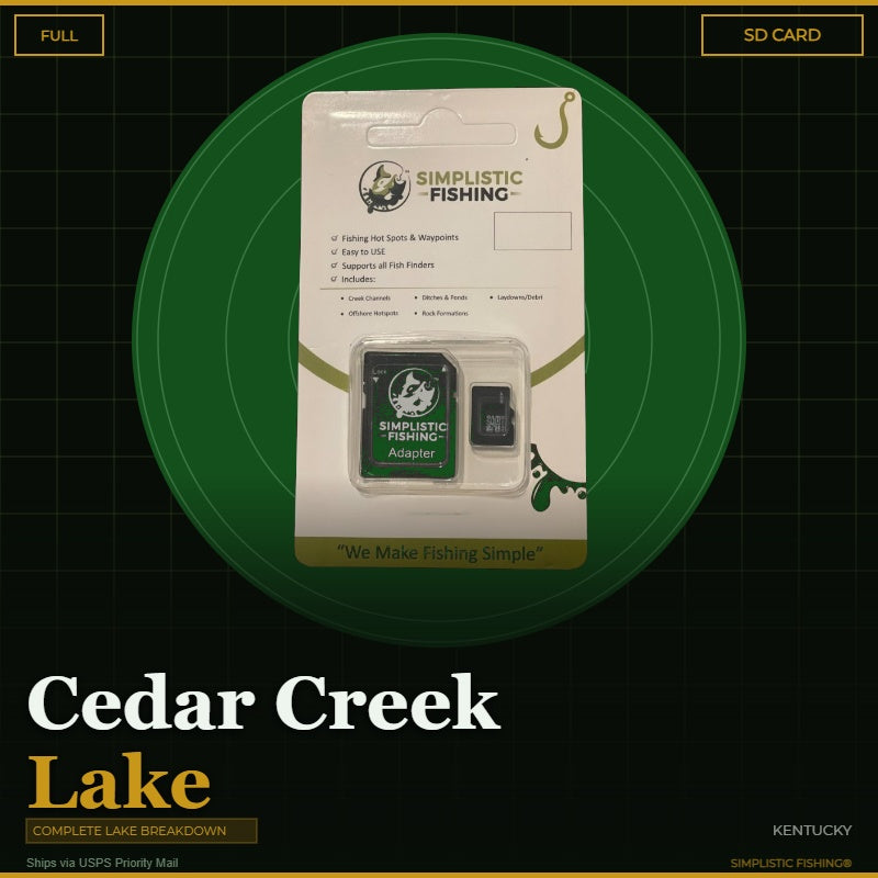 Packaged product with Simplistic Fishing branding on a green and black background