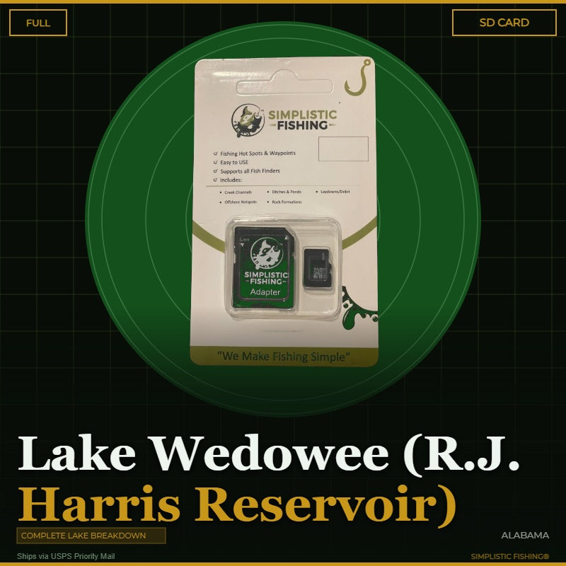 Packaged product with Simplistic Fishing branding on a green circular background