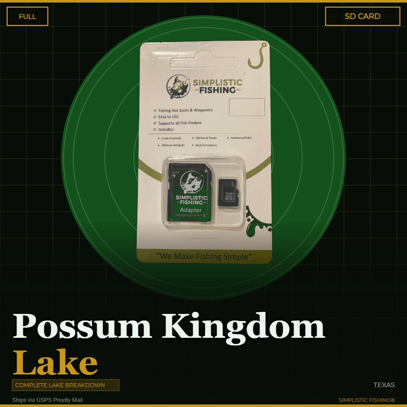 Packaged product with Simplistic Fishing branding on a green and black background