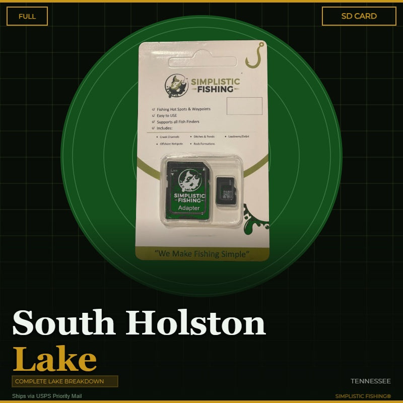 Packaged product with Simplistic Fishing branding on a green circular background