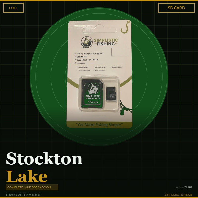 Packaged product for Simplistic Fishing on a green and black background