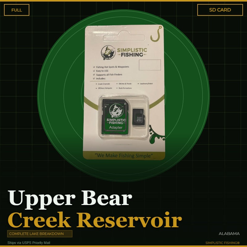 Packaged product with Simplistic Fishing branding on a green and black background