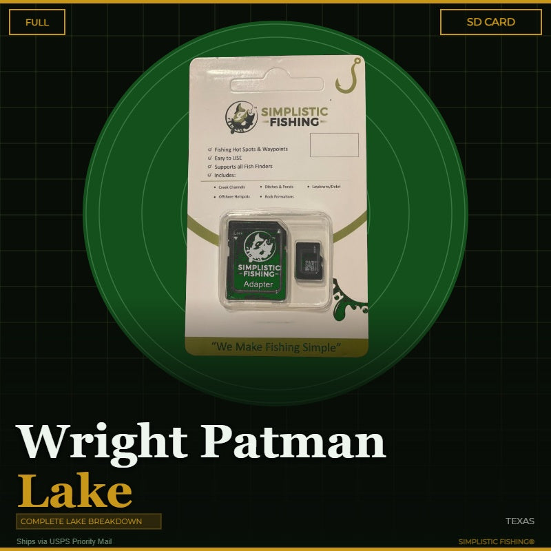 Product packaging for Simplistic Fishing on a green circle with text overlay.