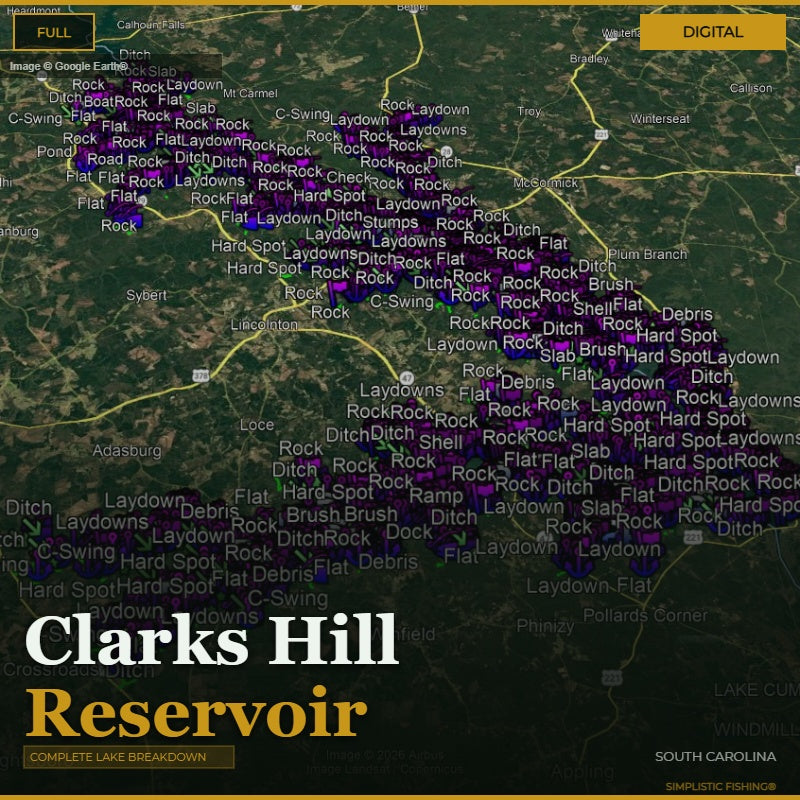 Clarks Hill Reservoir Waypoints and Digital Map
