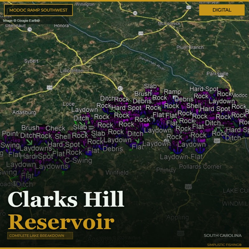Clarks Hill Modoc Ramp Southwest Waypoints