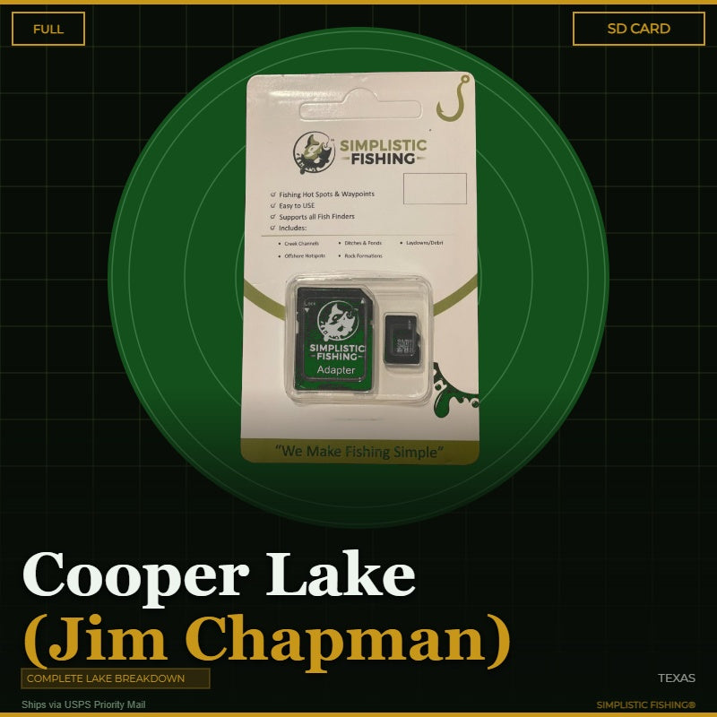 Product packaging with Simplistic Fishing branding on a green and black background