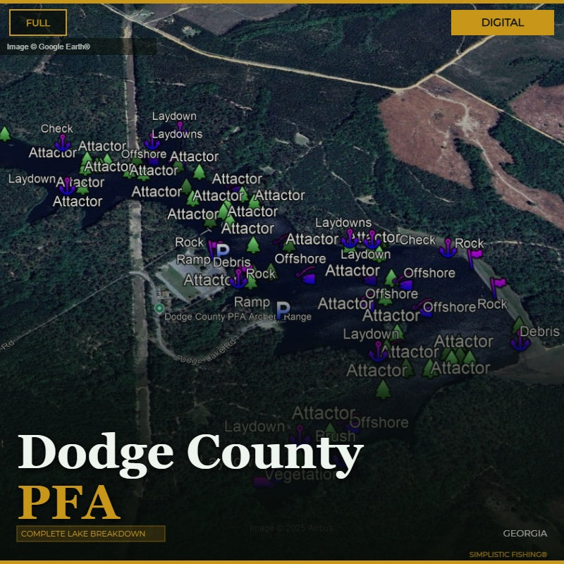 Map of Dodge County PFA with various markers and labels on a digital display.