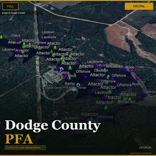 Map of Dodge County PFA with various markers and labels on a digital display.