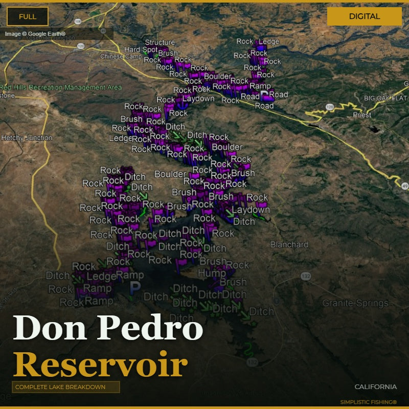 Don Pedro Reservoir Waypoints