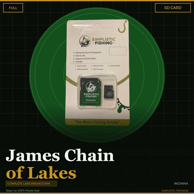 Packaged product with Simplistic Fishing branding on a green circular background