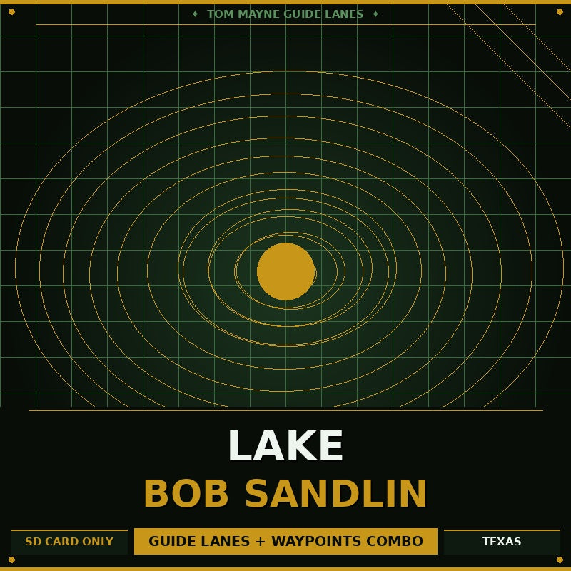 Album cover with concentric circle design and text about Bob Sandlin's 'Lake' album.