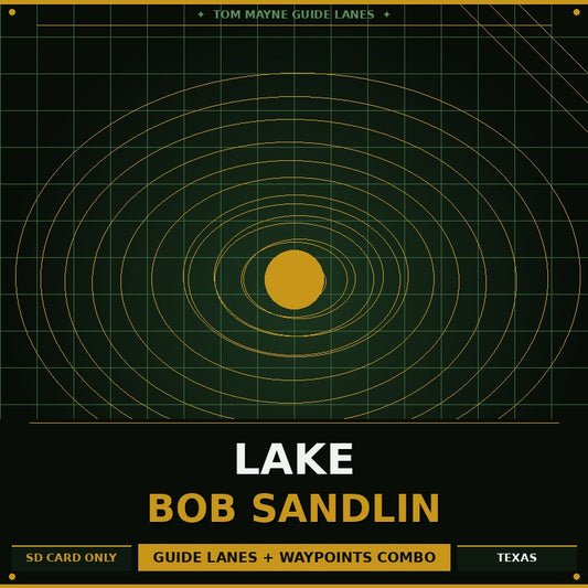 Album cover with concentric circle design and text about Bob Sandlin's 'Lake' album.