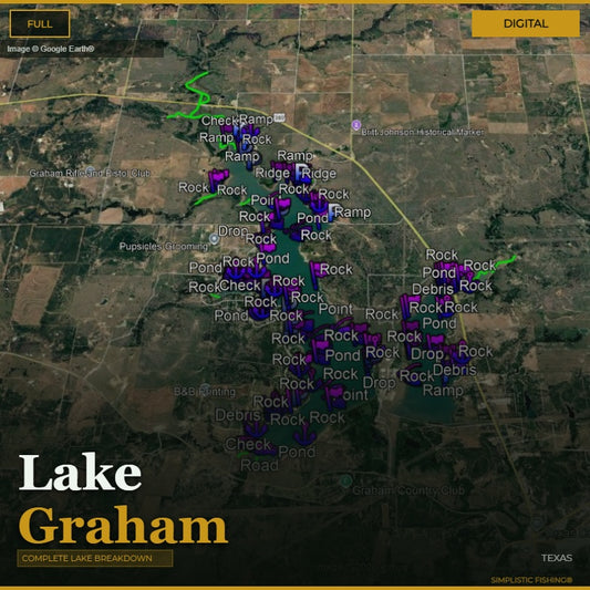 Map of Lake Graham with various points of interest labeled
