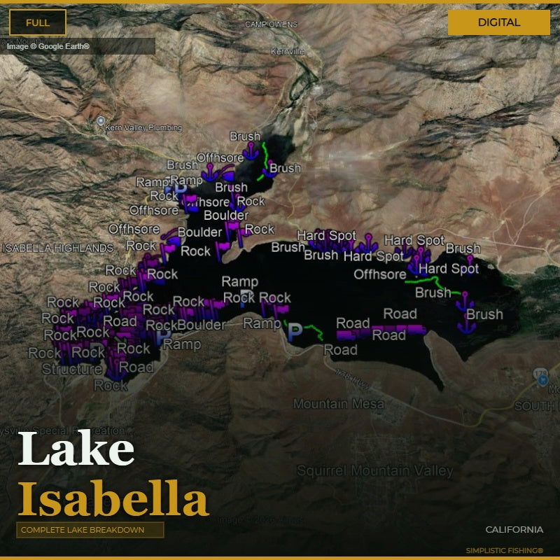 Isabella Lake - Bass Fishing Hot Spots & Waypoints