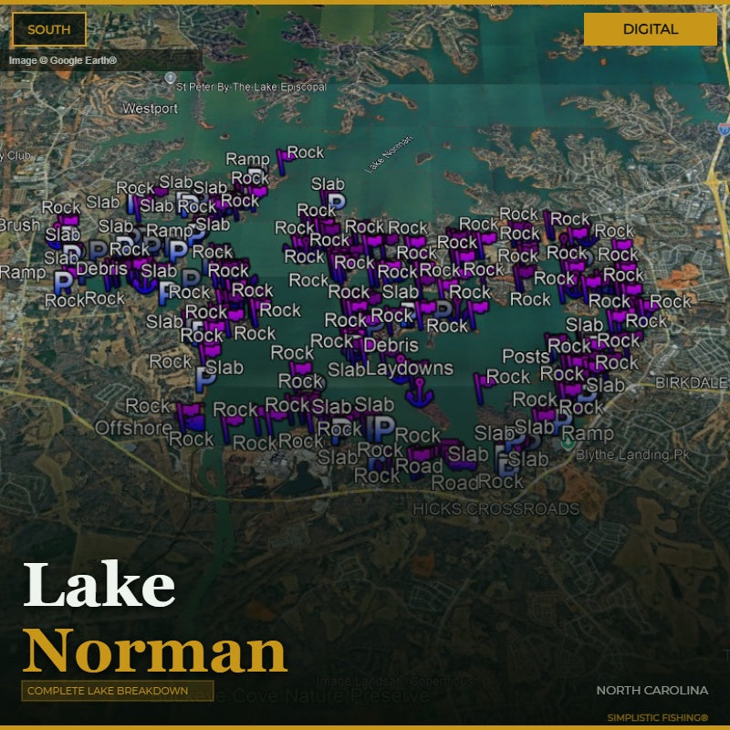 Map of Lake Norman with Waypoints