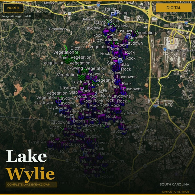 Wylie Lake - Bass Fishing Hot Spots & Waypoints