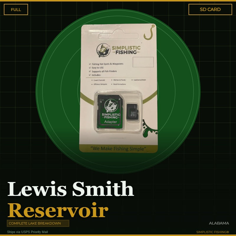 Packaged product with Simplistic Fishing branding on a green and black background