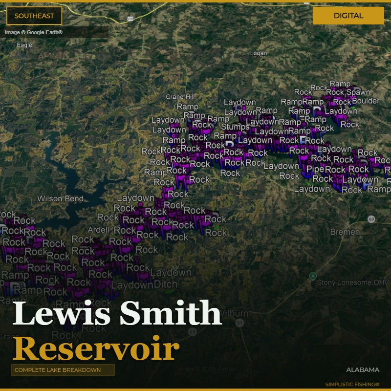 Lewis Smith Southeast Section Map and Waypoints