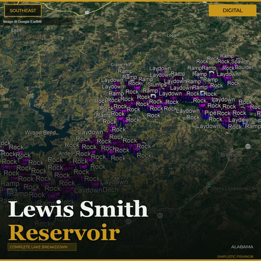 Lewis Smith Southeast Section Map and Waypoints