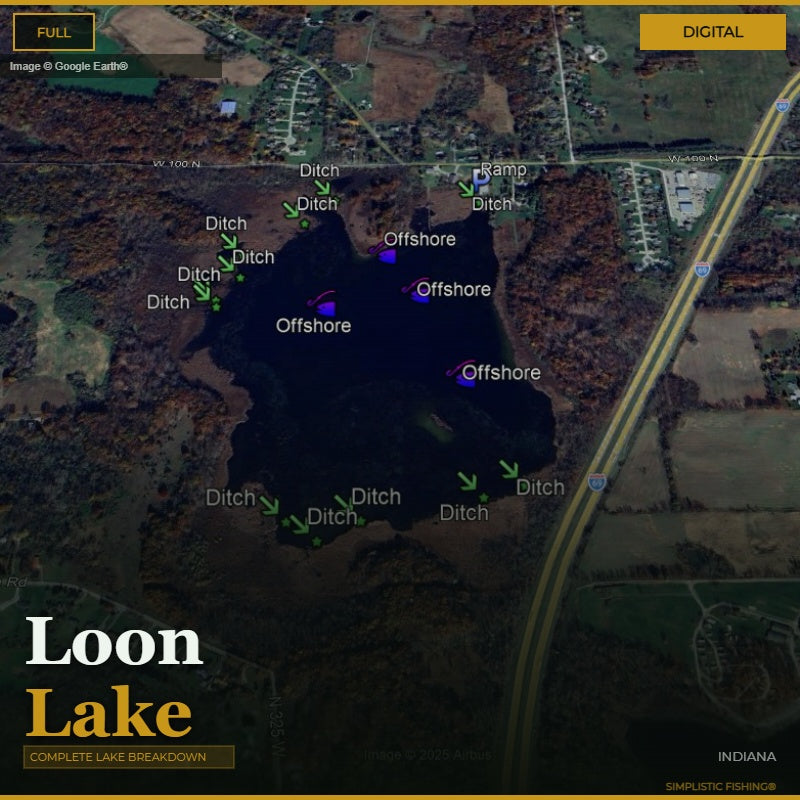 Lake Loon Iniana Fishing Waypoints Map