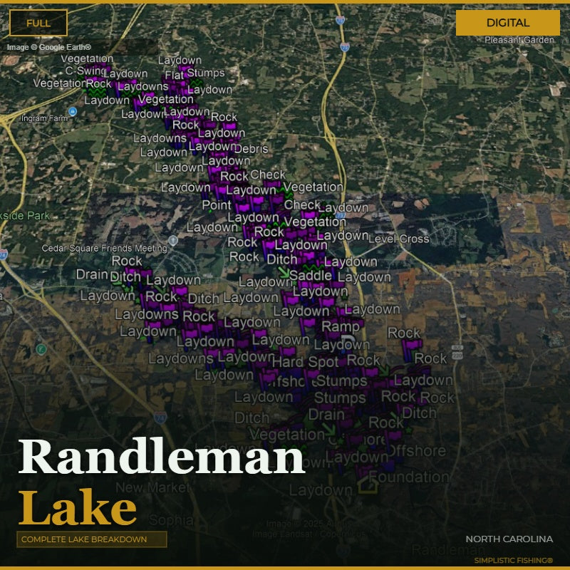 Randleman Lake waypoints 