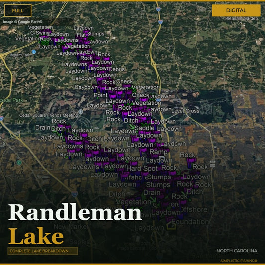 Randleman Lake waypoints 