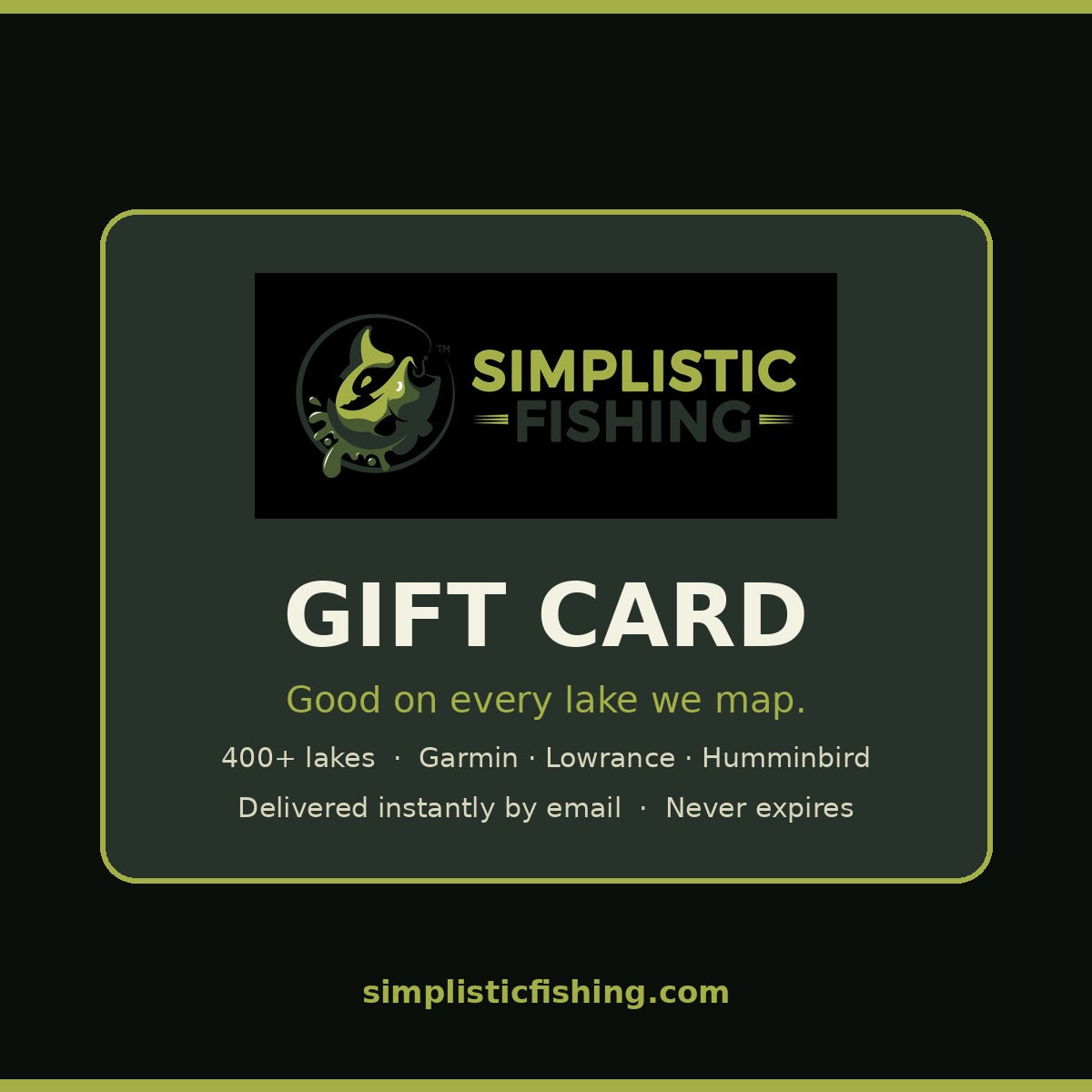 Simplistic Fishing gift card - good on every lake